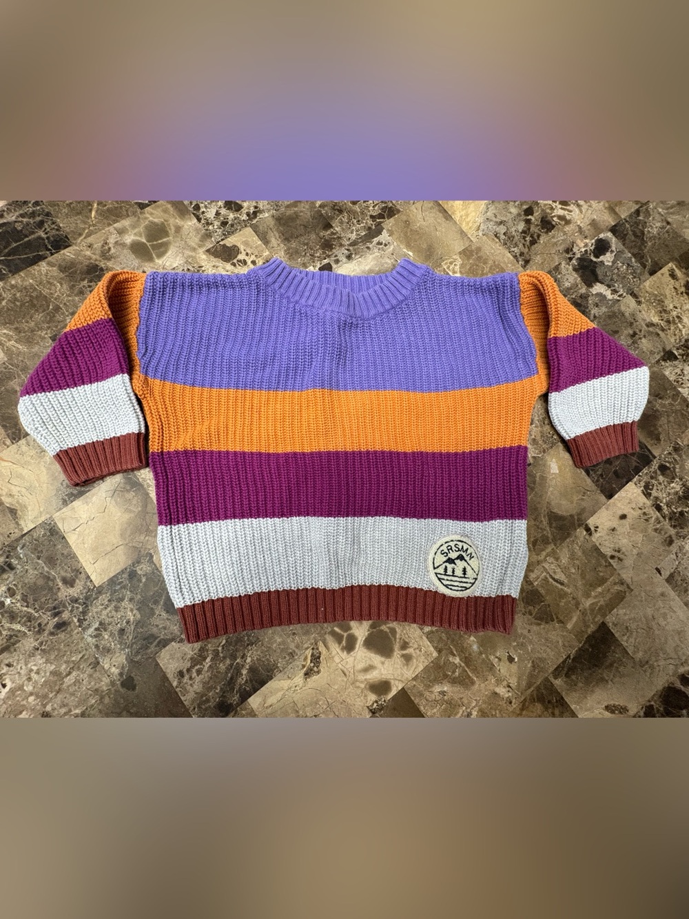 Souris mini Striped Multicolor Knit Sweater with Patch 12-18 months